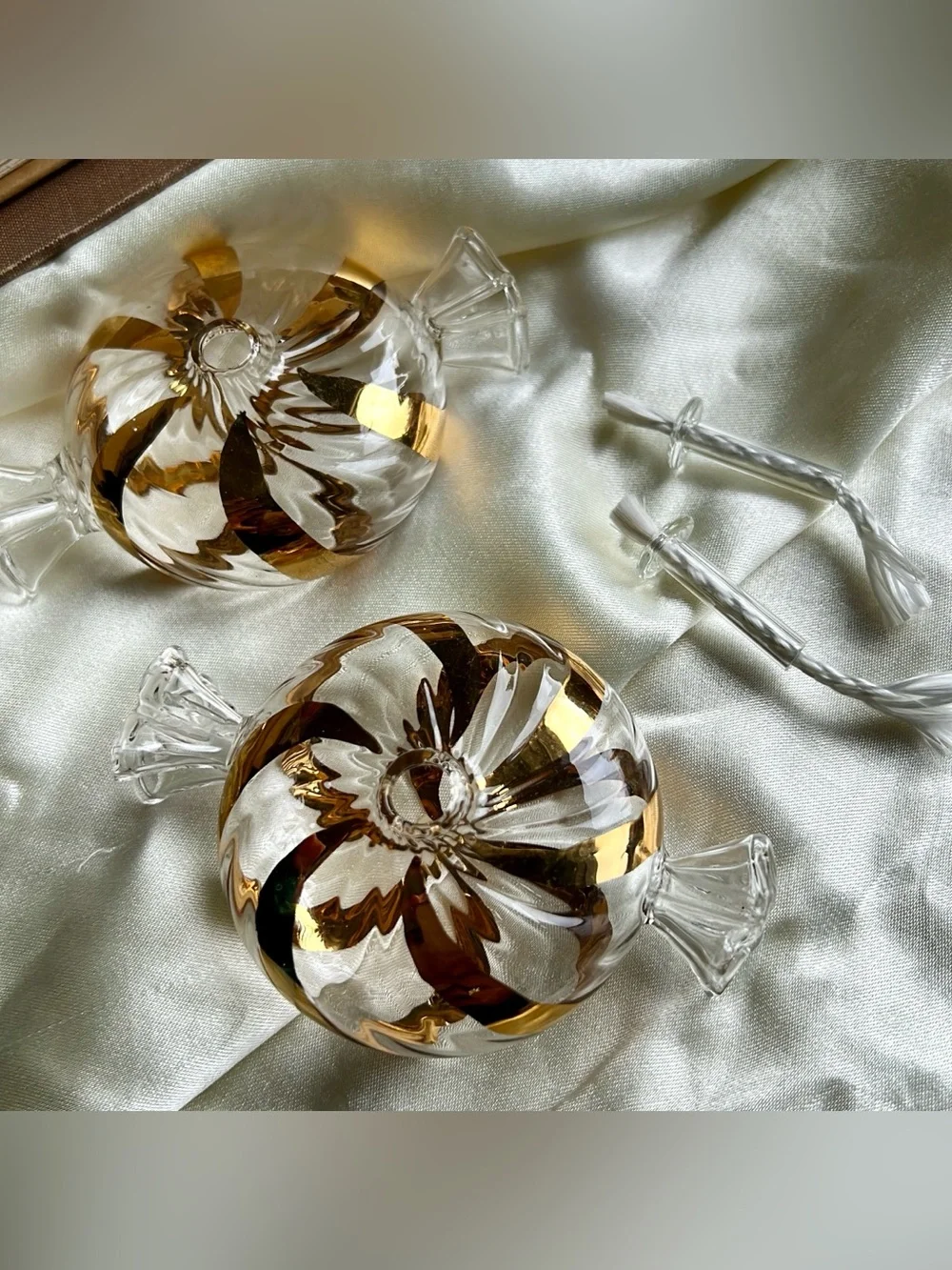 Vintage Princess House Heritage Clear Glass Handblown Candy Swirl Shape Oil Lamp